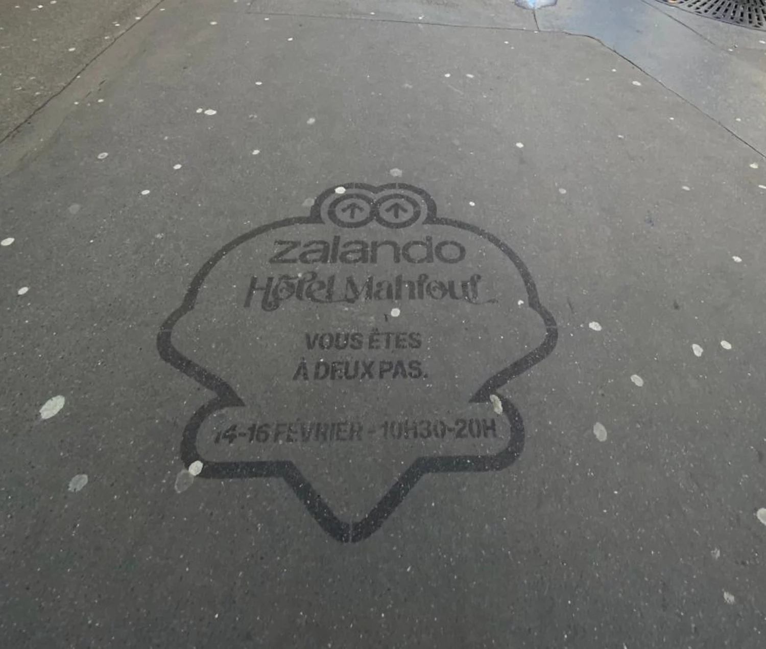 Clean tag, eco-friendly floor marking in the street
